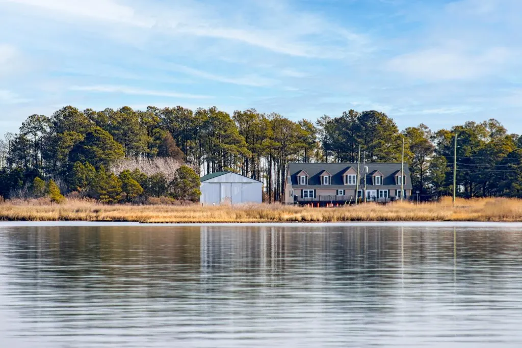 The Bayside Escape seen from across the water on Hoopers Island
